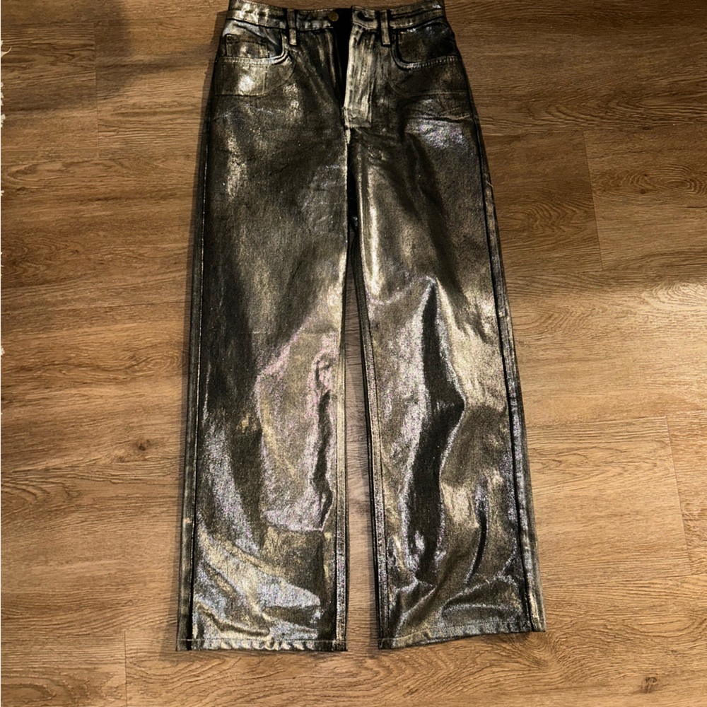 NA-KD Shimmer Coated Jeans